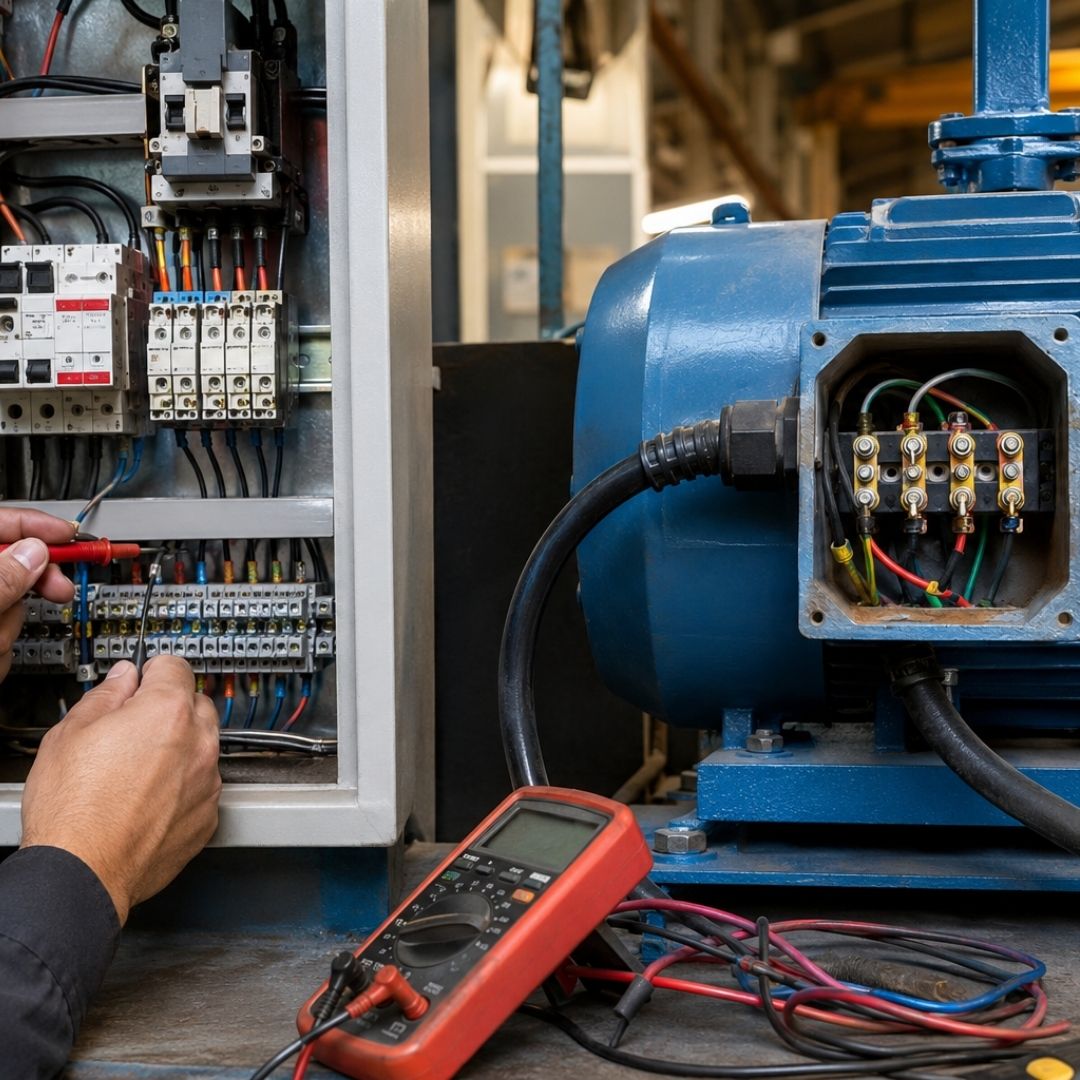 How to connect a three-phase motor in industrial installations